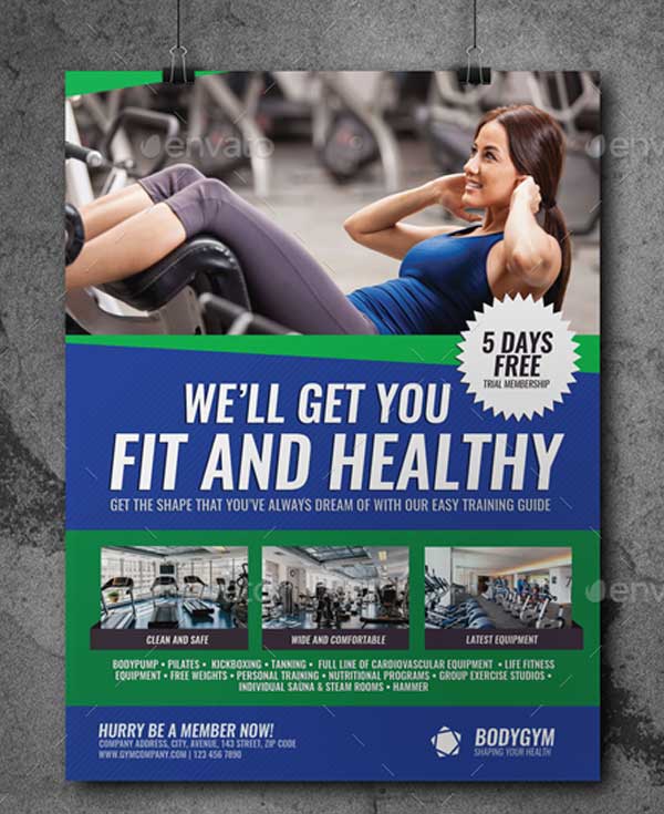 Gym Poster Templates Free PSD, Ai, Word, InDesign Downloads